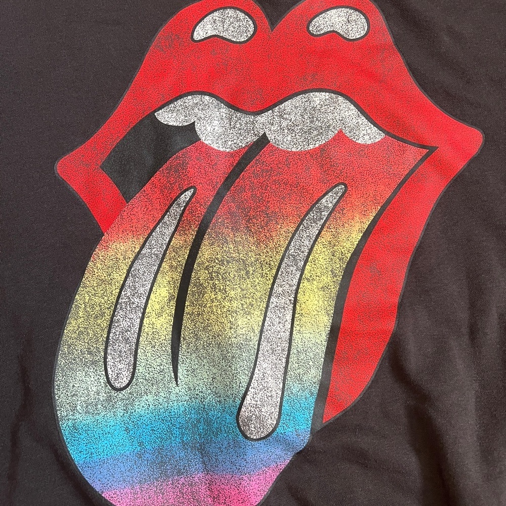 H&M Oversized Womens Sweatshirt Large Iconic Rolling Stones with 🌈 Tongue Design